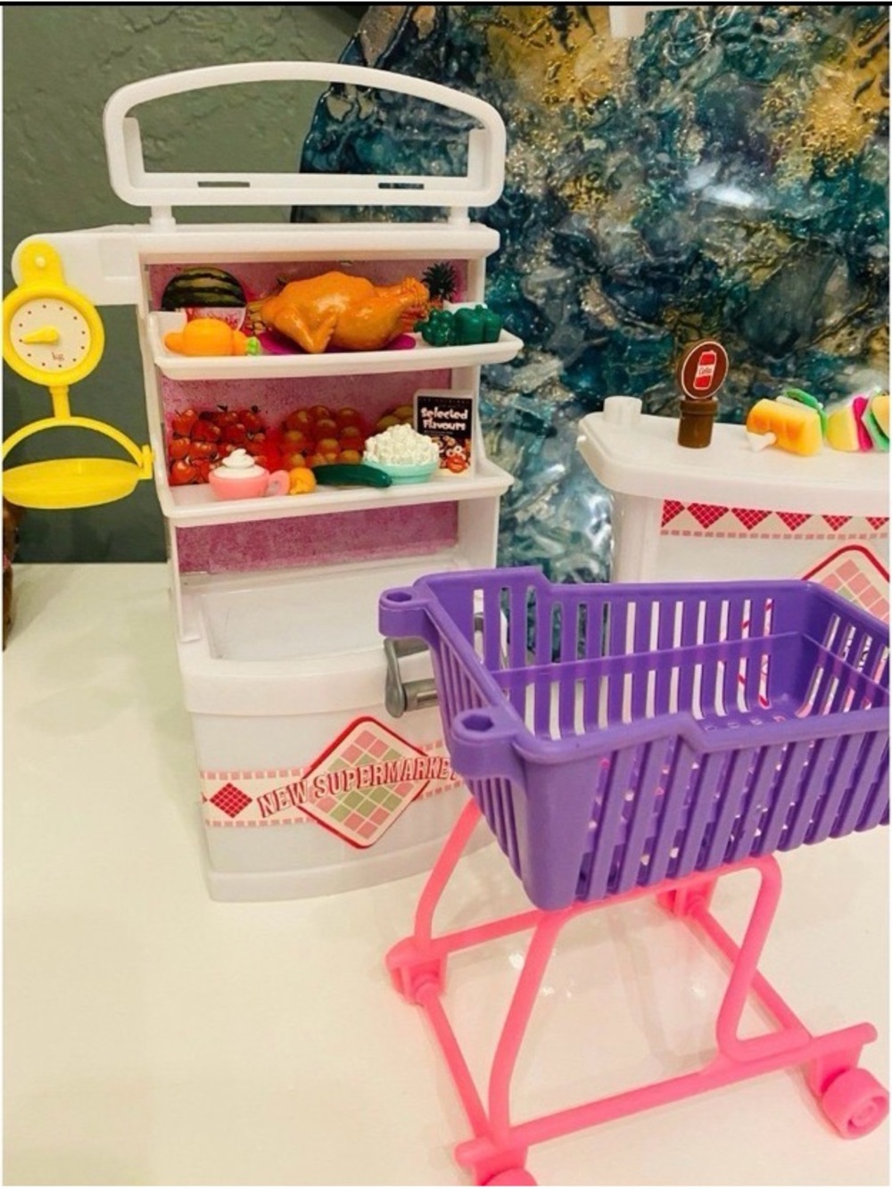 Barbie Grocery Supermarket Playset with Huge Food selection (not a complete set)